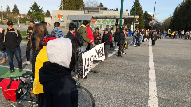 Protest shuts down major Vancouver intersection | CTV News