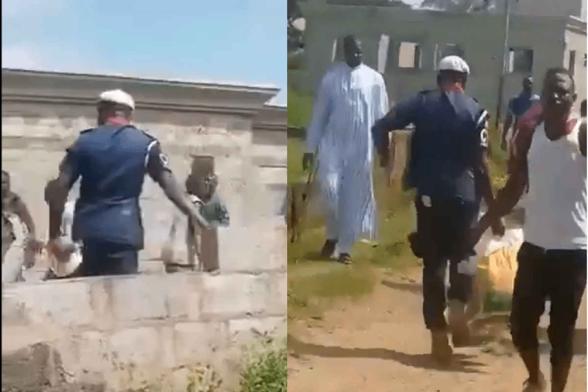 ‘Hunger No Dey Look Face’ – Security Officer  Spotted Looting COVID-19 Palliative In Abuja (VIDEO)