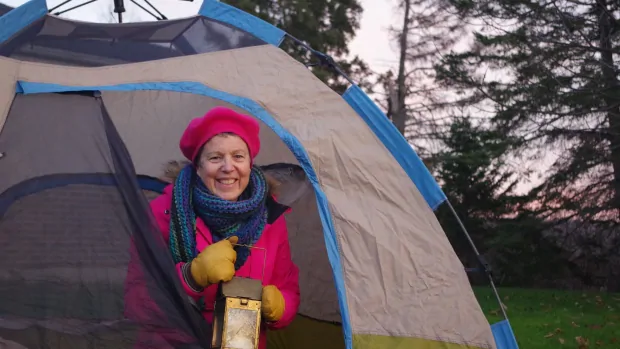 This woman is sleeping on top of her local Home Hardware roof to raise money for North Bay area food banks