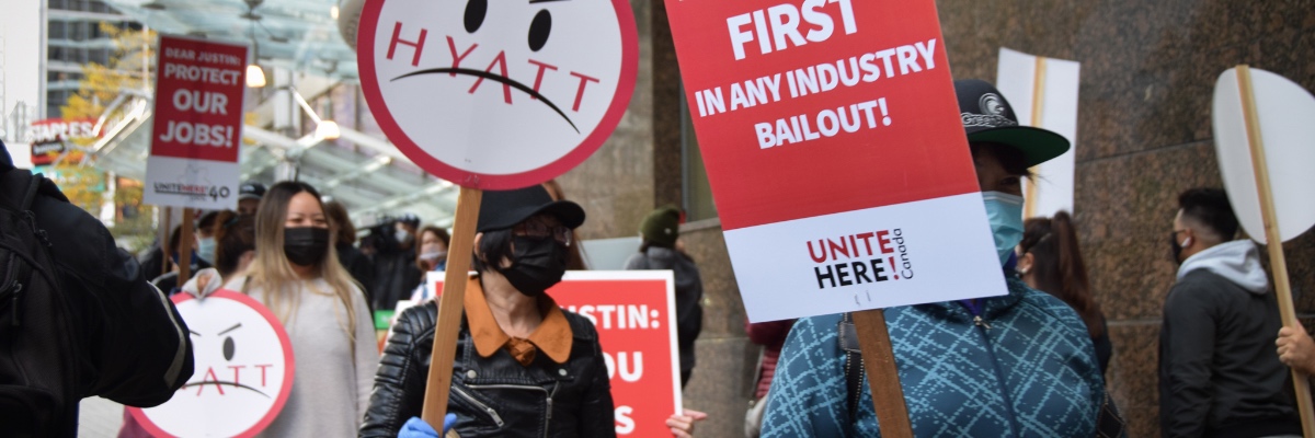 Out-of-work hotel workers say taxpayer money should help them and not big banks