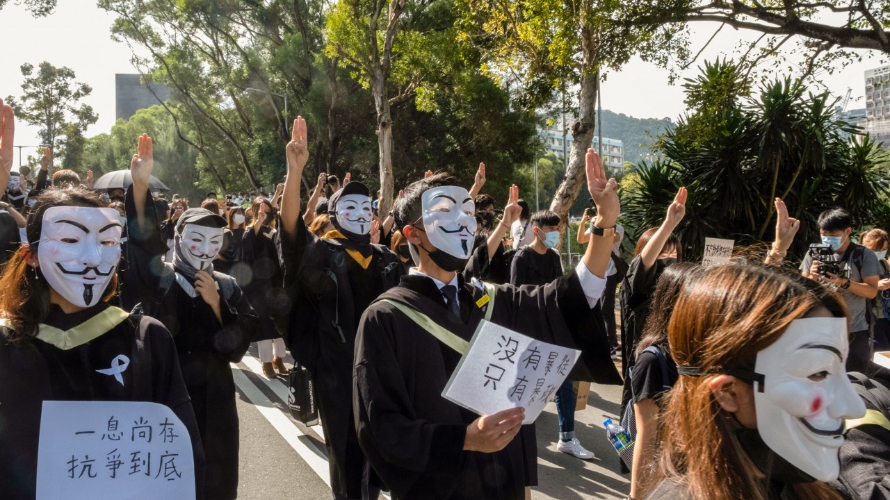 National security law: Hong Kong student arrested over independence calls at Chinese University protest