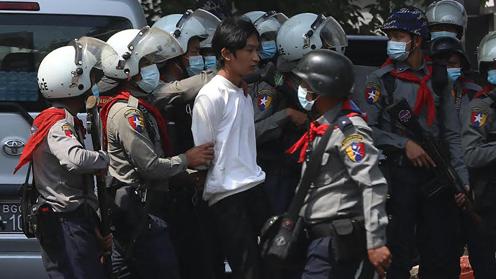 Myanmar security forces break up anti-coup demonstration in Yangon