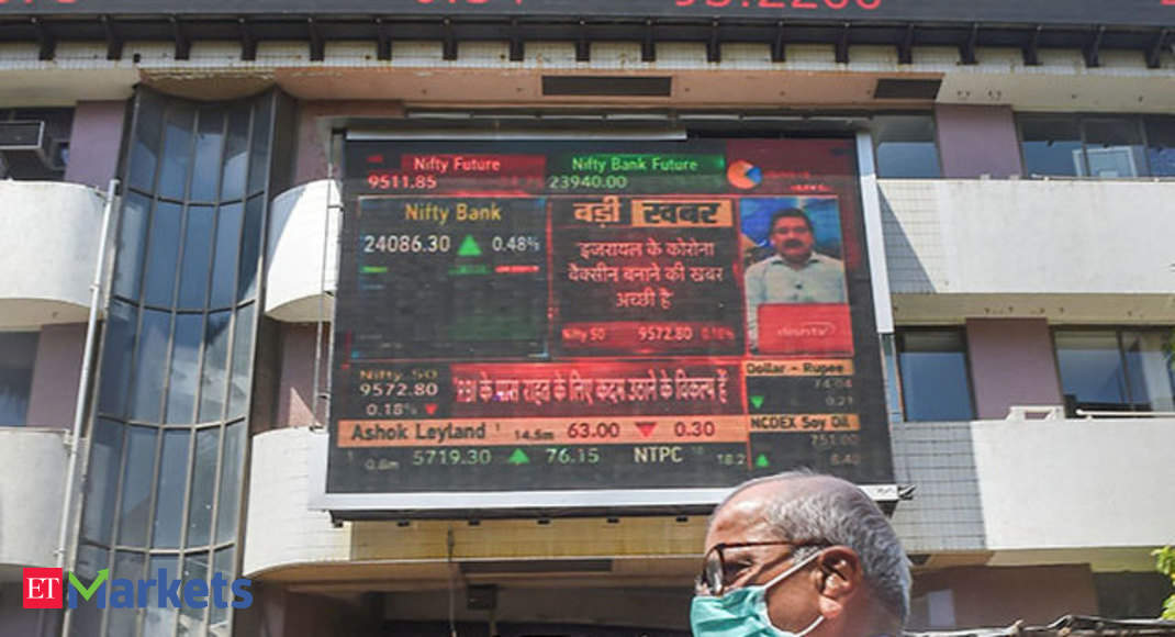 Sensex stages 500-pt recovery, ends 87 pts lower, Nifty ends below 14,750; financial stocks drag