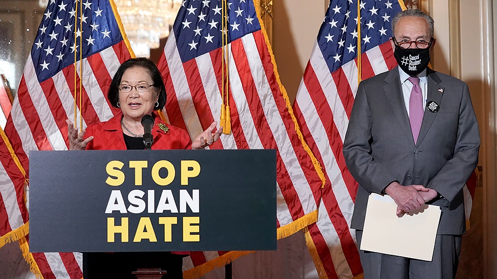 Trump looms over Senate’s anti-Asian hate crimes battle
