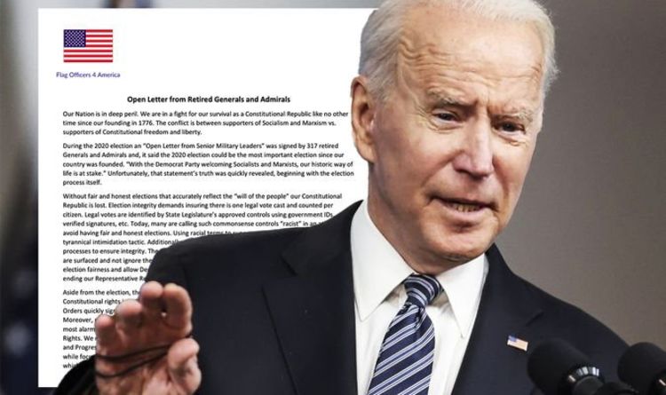 Joe Biden fury: 120 retired military officers claim election win was fraud