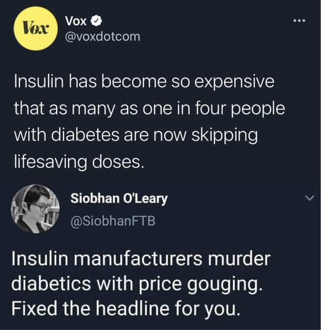 Capitalism is literally murdering people for money.