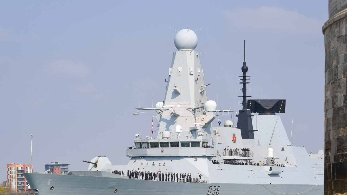 Russian Jet Drops Bombs into Path of British Warship Off the Coast of Crimea