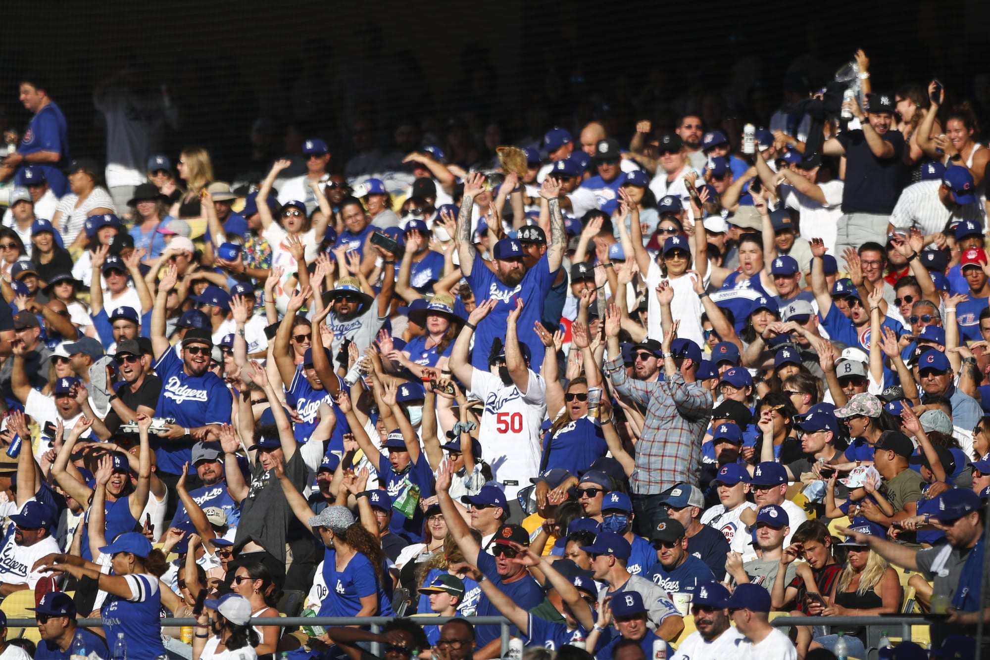 Security breaks up girl fight at Dodgers vs. Cubs game