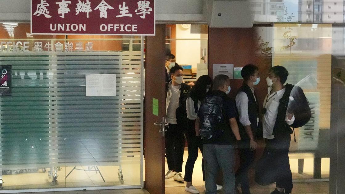 Hong Kong national security police raid student union office