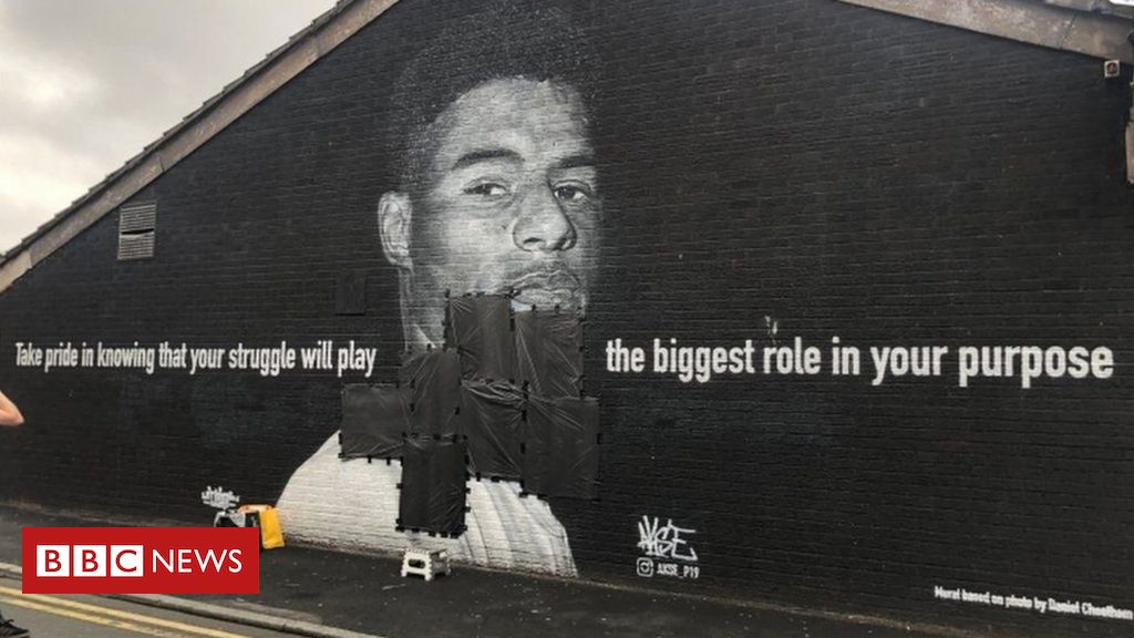 Marcus Rashford mural: Money raised goes to food bank charity