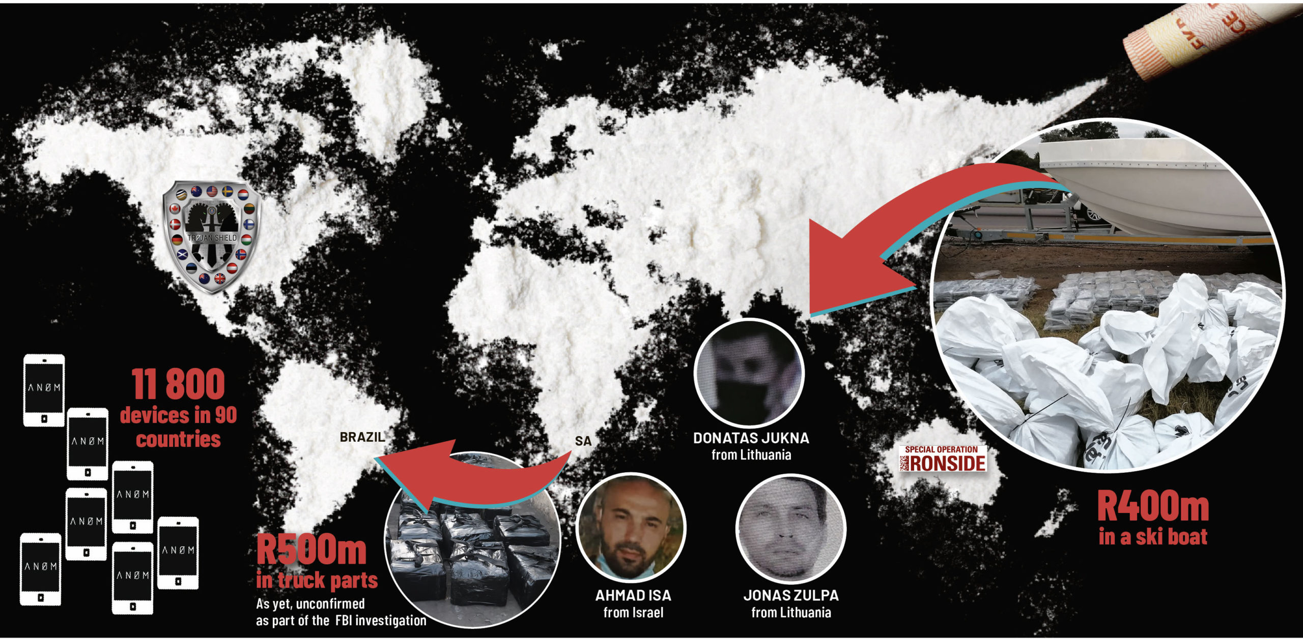DM168 GLOBAL DRUG BUST: No business like blow business: Encrypted devices unravel knots of worldwide organised crime