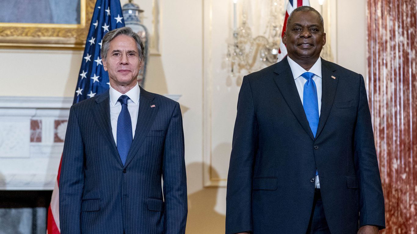 Blinken, Austin call out China’s “destabilizing” behavior at event on Australia security pact