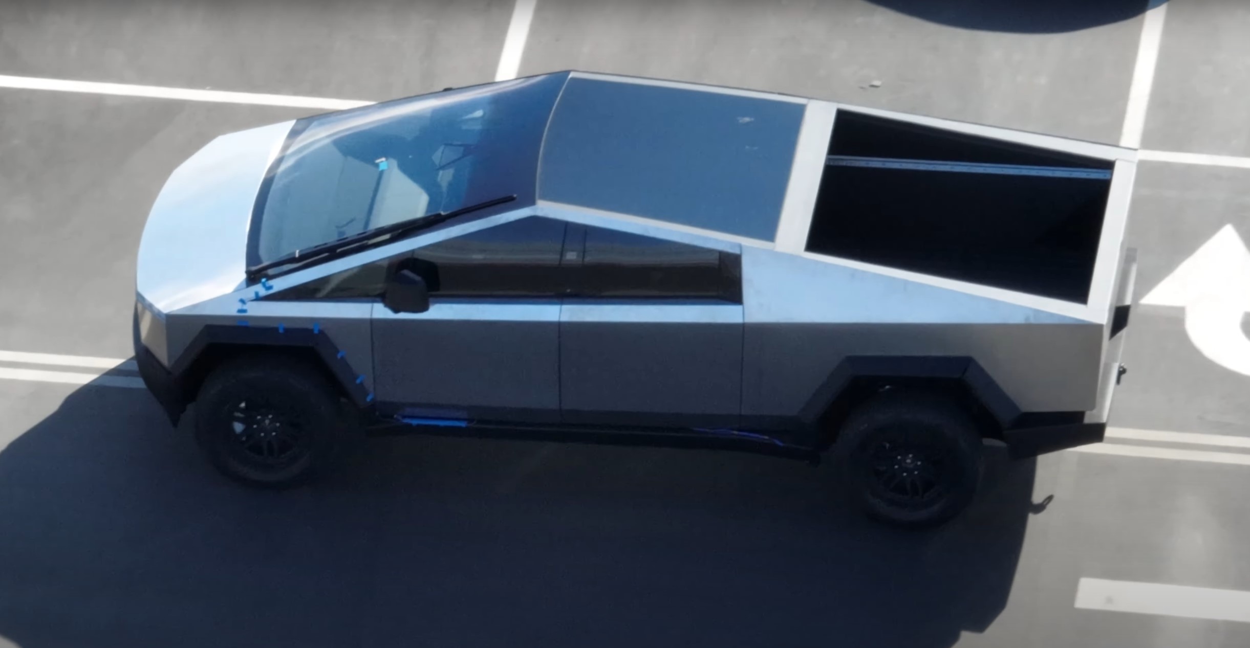Updated Cybertruck spotted lapping Tesla test track, our best look new massive single wiper and detachable mirrors