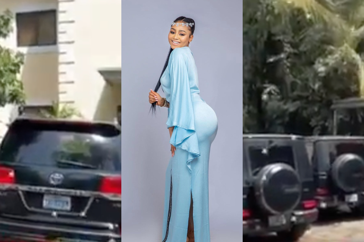 Money Is Good o! Regina Daniels Drops Latest Video Showing Off The Expensive Cars In Ned Nwoko’s Compound