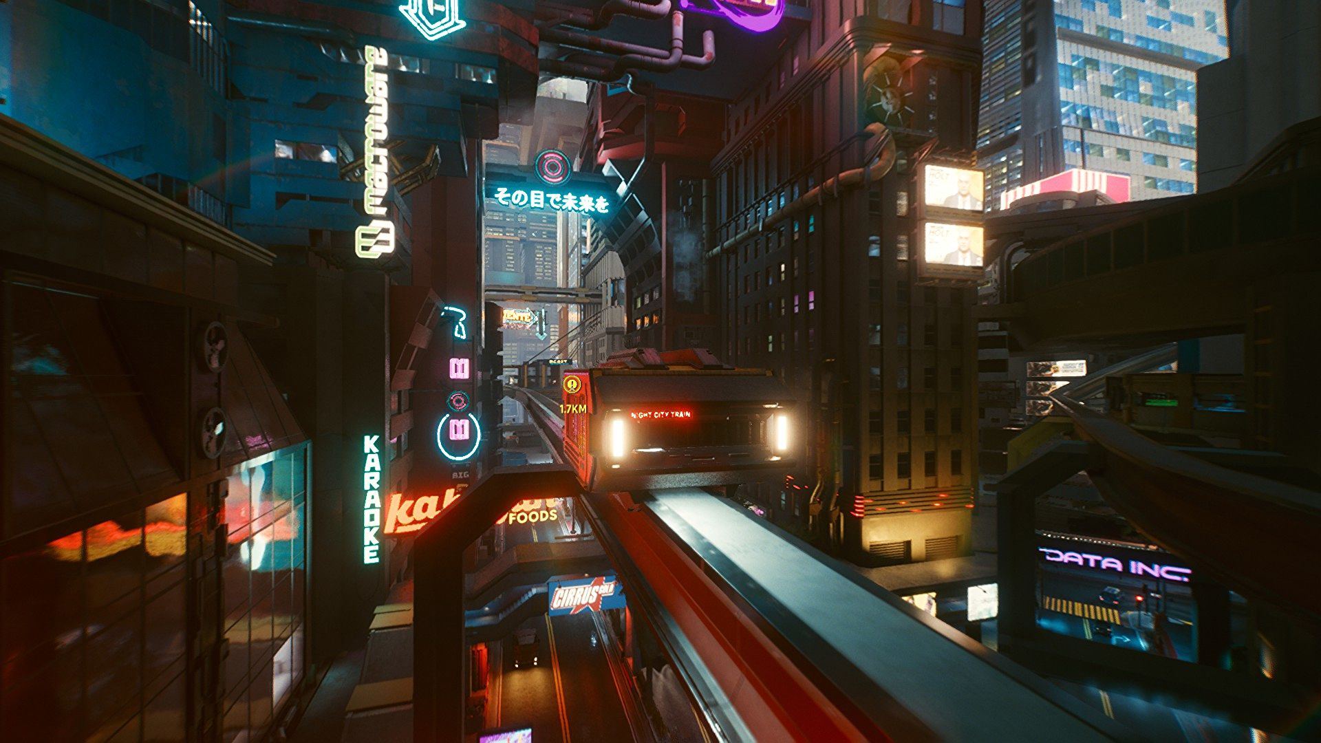 This lovely Cyberpunk 2077 mod adds trains you can ride around Night City