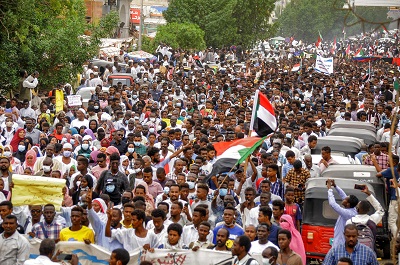 Thousands of protesters march again in Sudan …as security forces fire tear gas