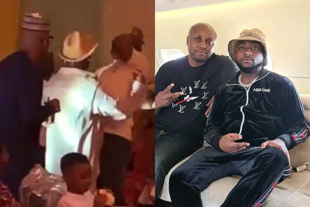 “This Life Just Make Money” – Reactions As Davido Gives Isreal DMW A Heavy Knock On The Head In Public (VIDEO)