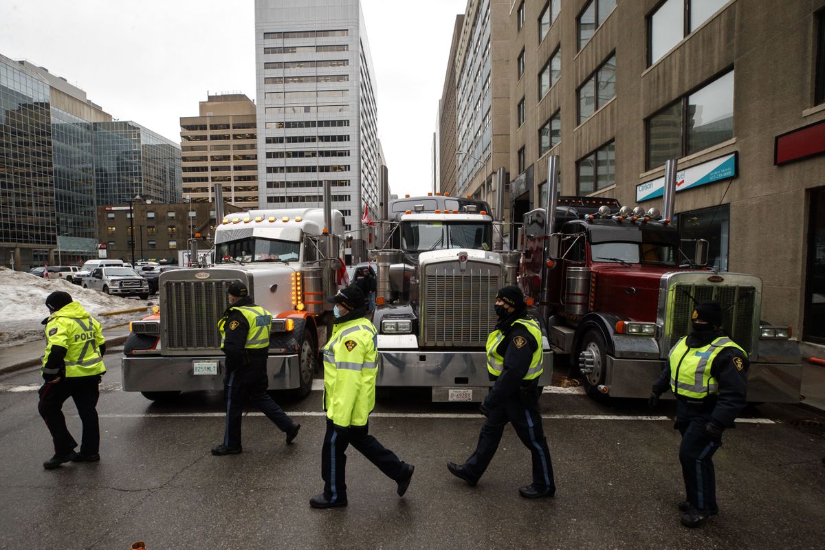 Financial institutions have started freezing protesters’ bank accounts, Chrystia Freeland says