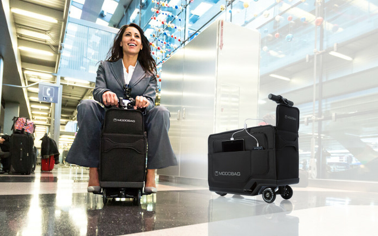 Ridable electric suitcase turns into security hazard as woman uses it to flee from airport police