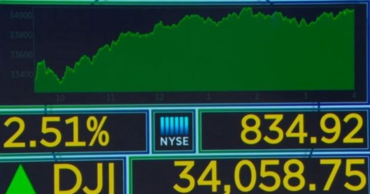 MoneyWatch: Stocks rebound after volatile week with Russia sanctions announced