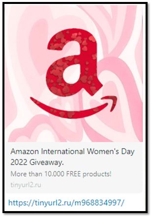 Cyber Criminals Target Internet Users with “Amazon International Women’s Day 2022 Giveaway” Scam